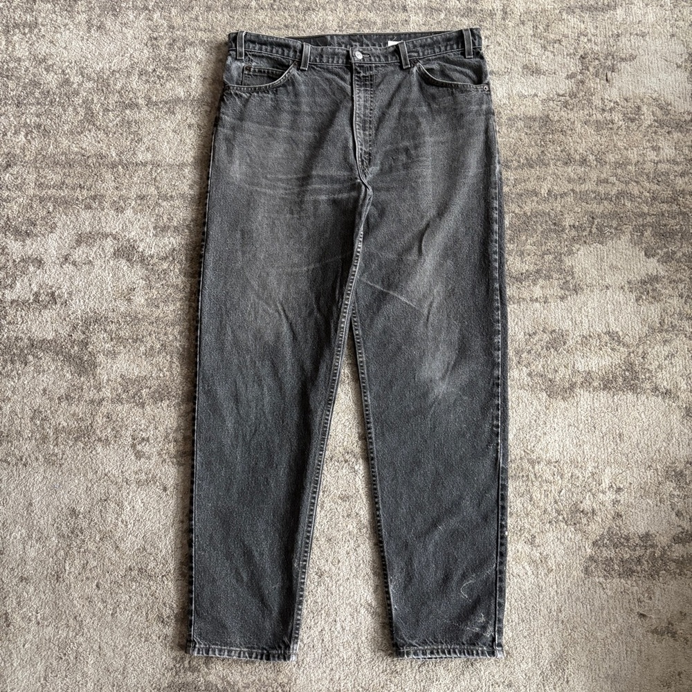 Faded Vintage 90s Levi’s 550 Orange Tab Charcoal Relaxed Fit Tapered Legs USA